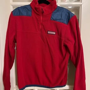 Vineyard vines men’s red polyester quarter zip pullover